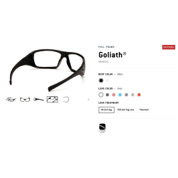 LENTES Goliat ARMAZÓN COMPLETO, Pyramex SB5610D Patillas de goma coiny