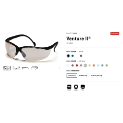 LENTES Venture II  HALF FRAME SB1880S Las patillas se ajustan a cuatro
